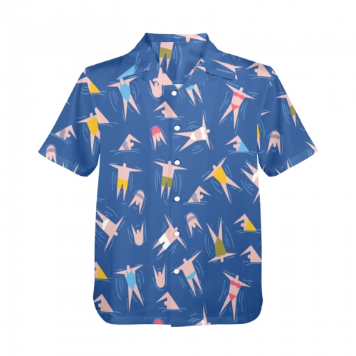 Men's All Over Print Hawaiian Shirt (T58)(Made in Queen)