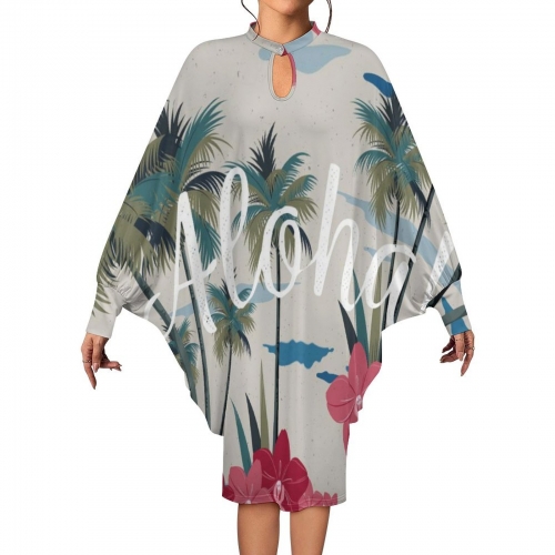 Oversize Batwing Sleeves Shape Dress