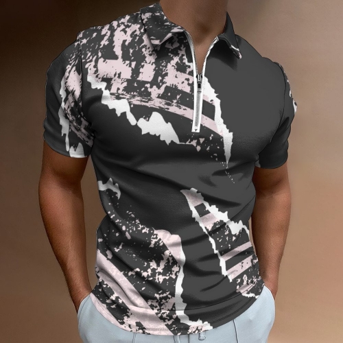 Short-Sleeve Zip Polo Shirt(B470)