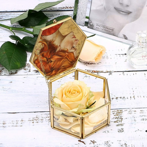 Hexagon Glass Jewelry Box