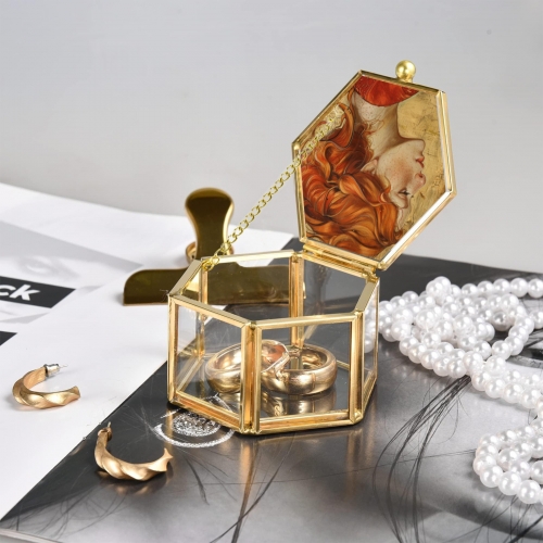 Hexagon Glass Jewelry Box
