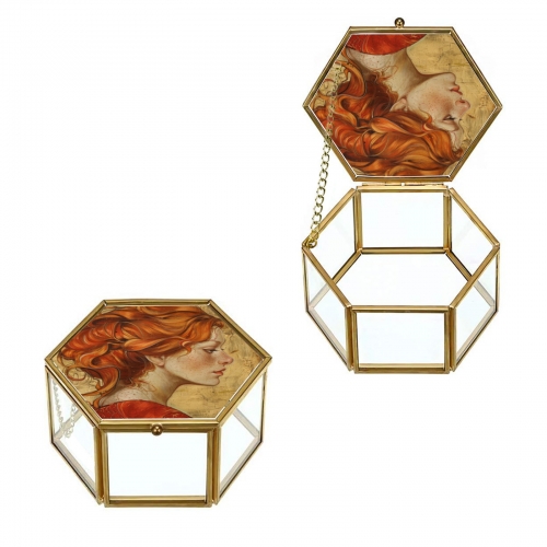 Hexagon Glass Jewelry Box