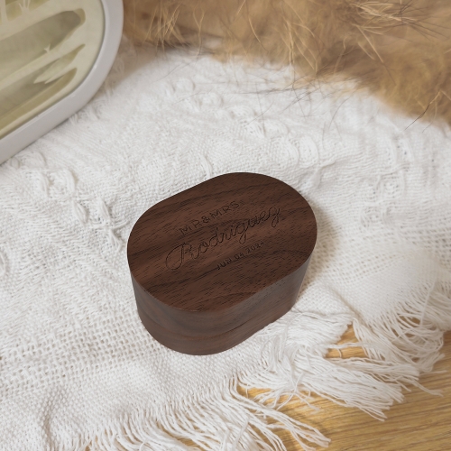 Custom Oval Wooden Ring Box