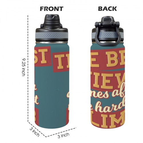 Insulated Water Bottle with Dual-use Lid (18oz)