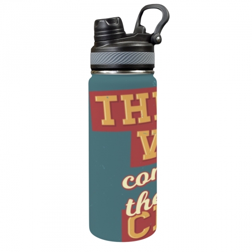 Insulated Water Bottle with Dual-use Lid (18oz)