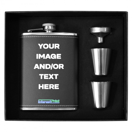 8 oz Black Hip Flask