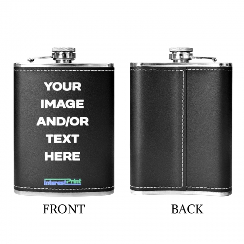 8 oz Black Hip Flask