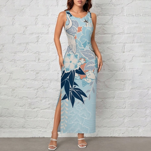 Sleeveless Bodycon Side Slit Long Dress