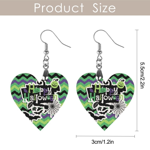 Wooden Earrings Pendant（Love Shape）