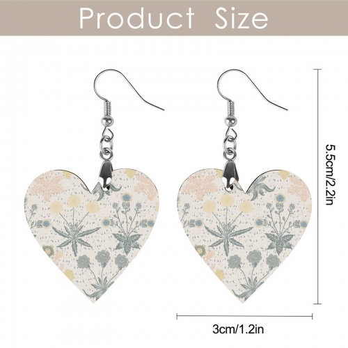 Wooden Earrings Pendant（Love Shape）