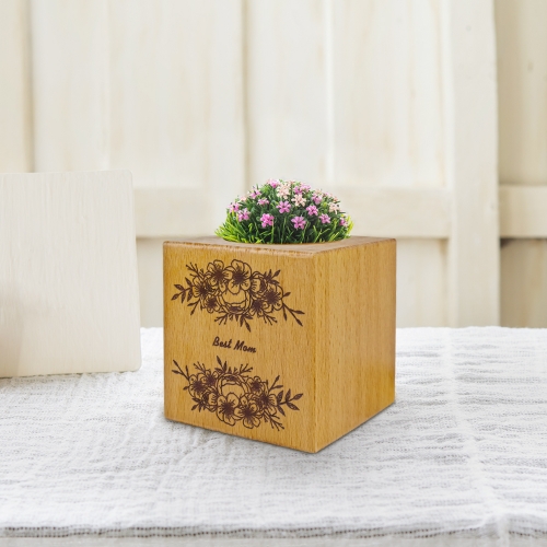Mini Square Wooden Flower Pot(Made in USA)