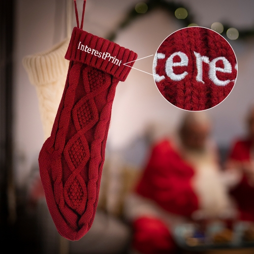 Custom Embroidered Knitted Christmas Stocking