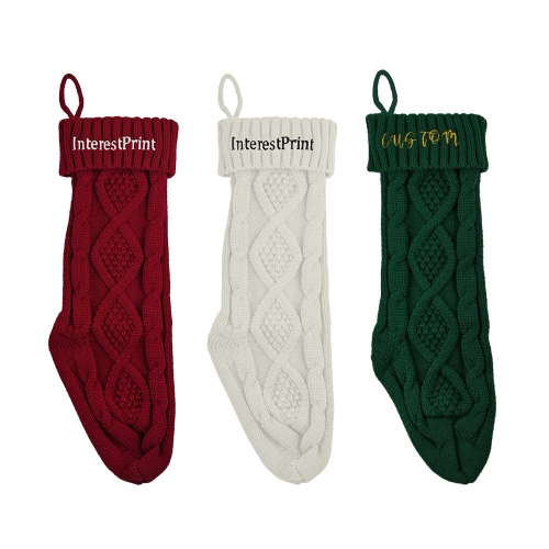 Custom Embroidered Knitted Christmas Stocking