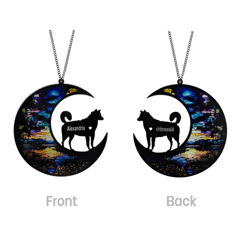 Personalized Husky Dog Memorial Suncatcher Ornament-08