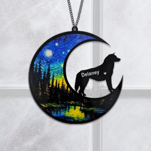 Personalized Siberian Husky Dog Memorial Suncatcher Ornament-09