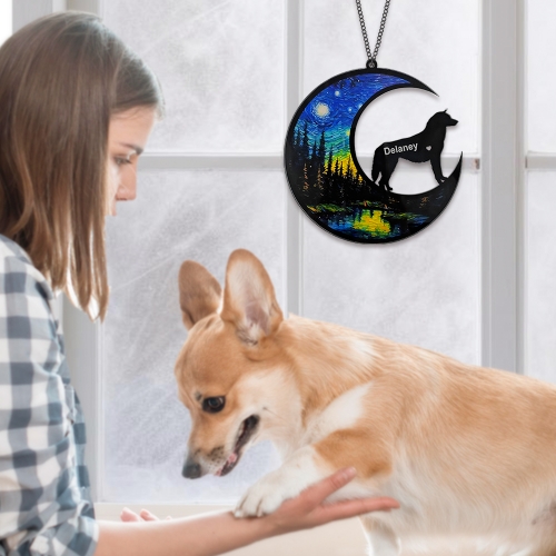 Personalized Siberian Husky Dog Memorial Suncatcher Ornament-09