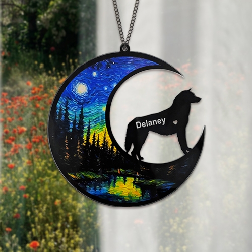 Personalized Siberian Husky Dog Memorial Suncatcher Ornament-09