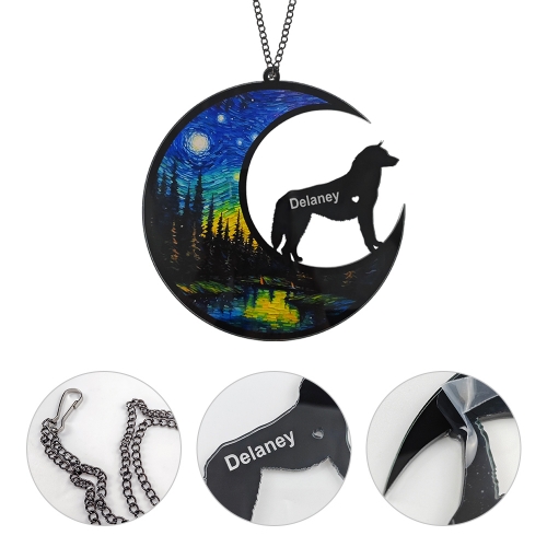 Personalized Siberian Husky Dog Memorial Suncatcher Ornament-09