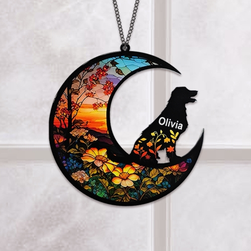 Personalized Labrador Retriever Dog Memorial Suncatcher Ornament-31