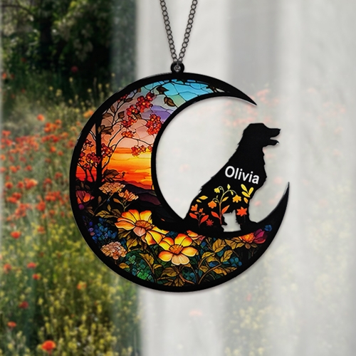 Personalized Labrador Retriever Dog Memorial Suncatcher Ornament-31