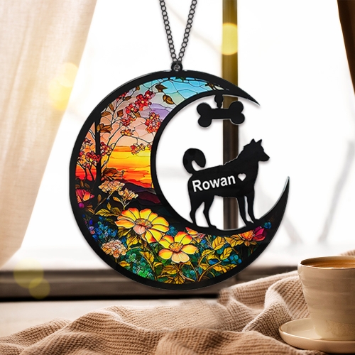 Personalized Husky Dog Memorial Suncatcher Ornament-89