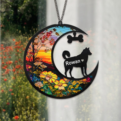 Personalized Husky Dog Memorial Suncatcher Ornament-89