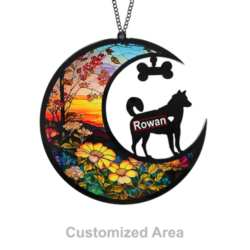 Personalized Husky Dog Memorial Suncatcher Ornament-89