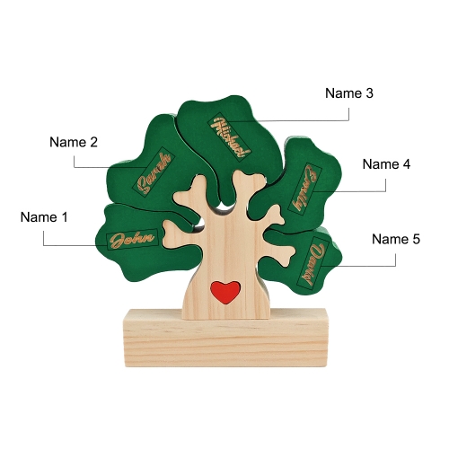 Wooden Tree Family Puzzle with 5 Names