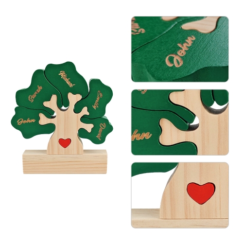 Wooden Tree Family Puzzle with 5 Names