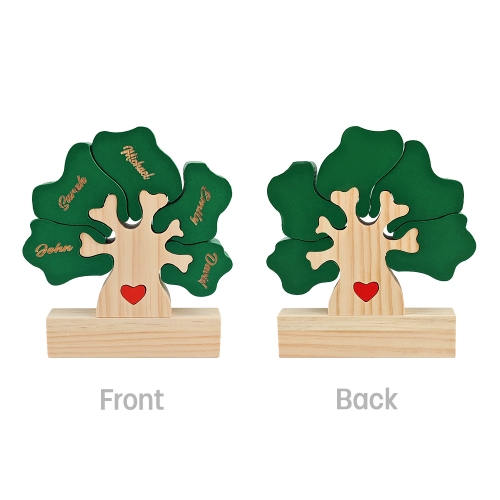 Wooden Tree Family Puzzle with 5 Names