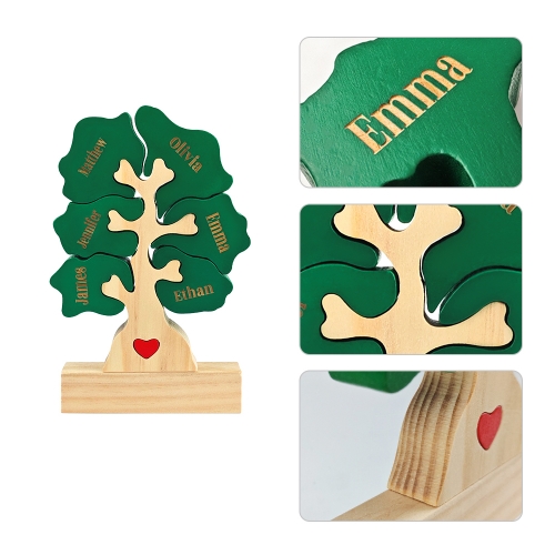 Wooden Tree Family Puzzle with 6 Names