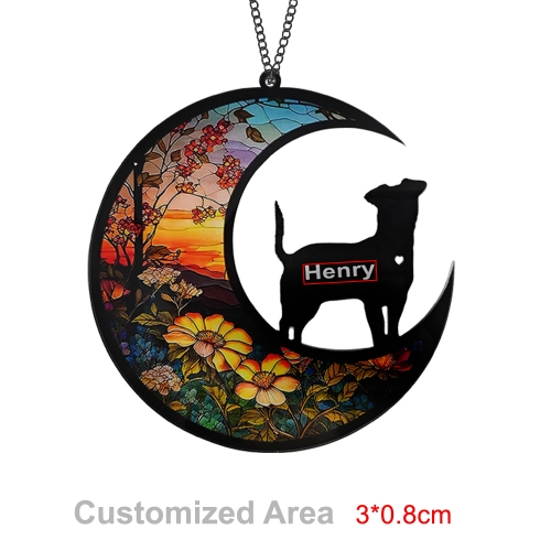 Personalized Jack Russell Dog Memorial Suncatcher Ornament-07(Made in USA)