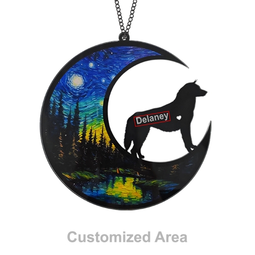Personalized Siberian Husky Dog Memorial Suncatcher Ornament-09(Made in USA)