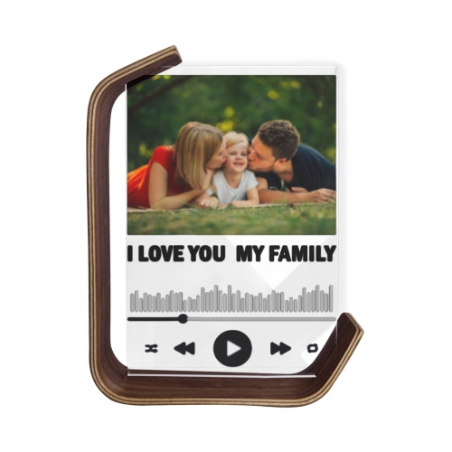 L-Shaped Walnut Holder Acrylic Photo Frame