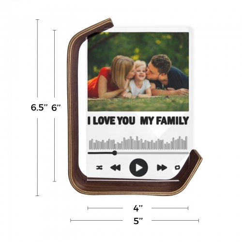 L-Shaped Walnut Holder Acrylic Photo Frame