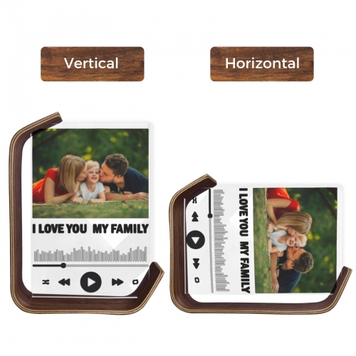 L-Shaped Walnut Holder Acrylic Photo Frame