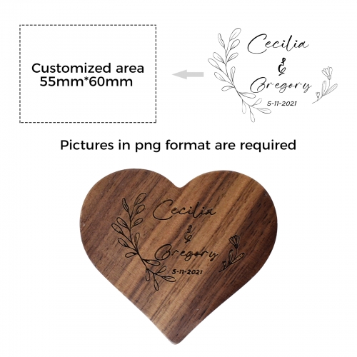 Personalized Heart Shaped Wooden Ring Box