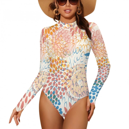 Backless Long Sleeve One-Piece Swimsuit (Model S60)