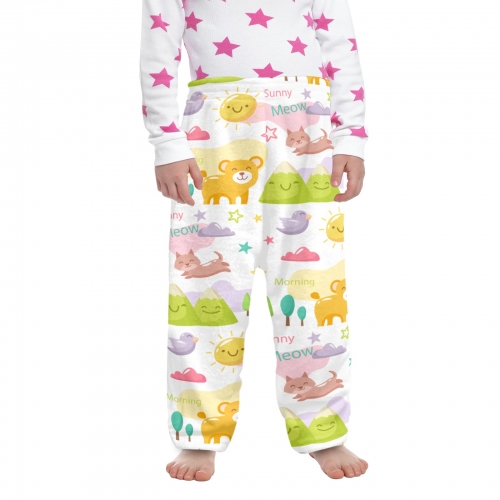 Little Kids' Coral Fleece Pajama Trousers (Model L76)