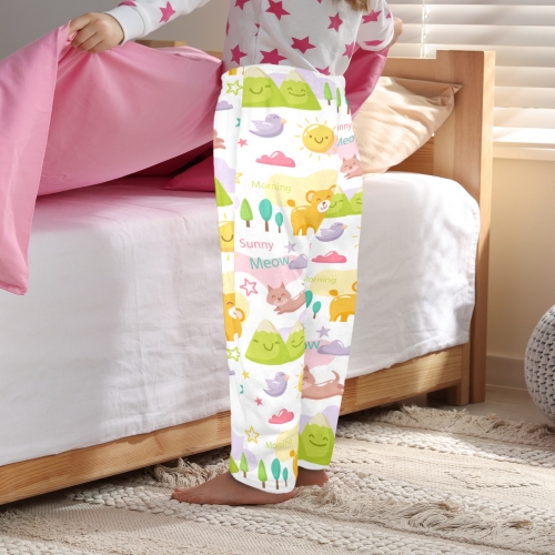 Little Kids' Coral Fleece Pajama Trousers (Model L76)