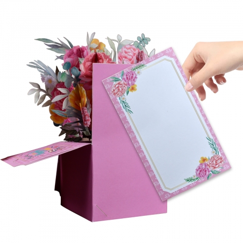 3D Pop Up Floral Box Greeting Card