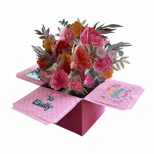 3D Pop Up Floral Box Greeting Card