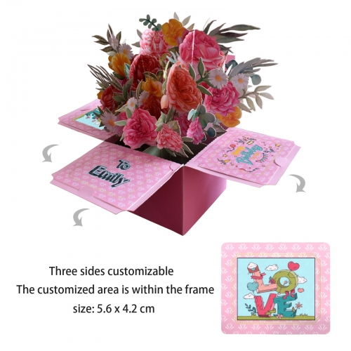 3D Pop Up Floral Box Greeting Card