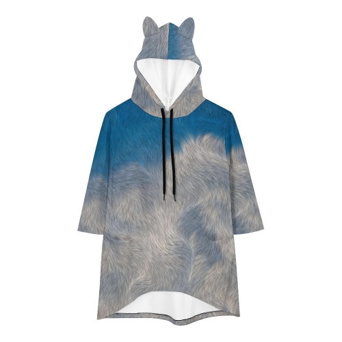 Women's Hoodie with Seven-Quarter Sleeves