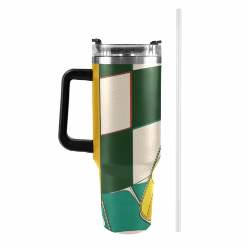 40oz Tumbler with Black Handle