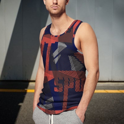 Fitted All-Over Print Tank Top BK