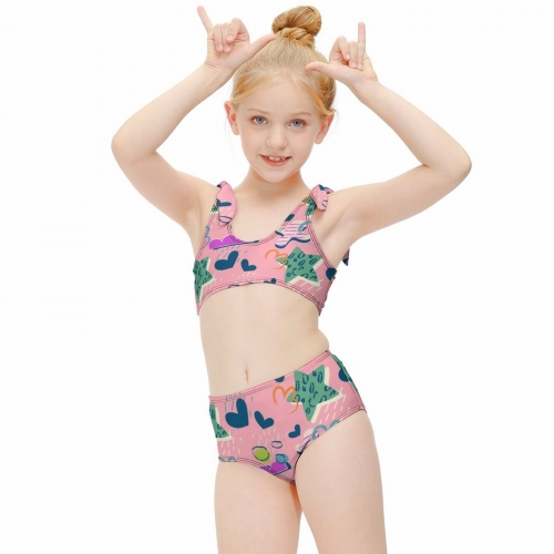 Girl's Crop Top Swimsuit