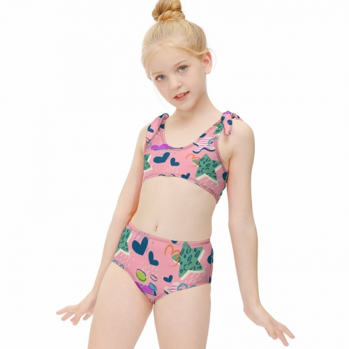 Girl's Crop Top Swimsuit