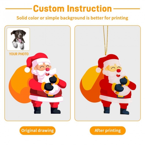 Custom Photo Acrylic Hanger Ornament（Different Printing)(3PCs)