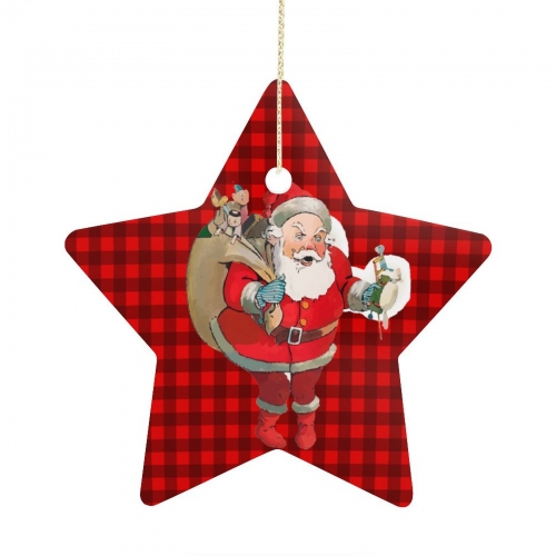 Christmas Star Shape Porcelain Ornament